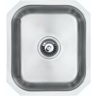 Schon Rydal classic compact undermount single bowl stainless steel kitchen sink with waste 380 x 440