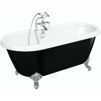 The Bath Co. Dulwich black roll top freestanding bath with chrome claw feet 1700 x 740