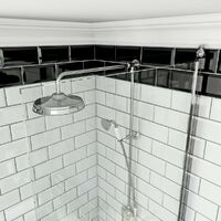 Orchard Dulwich traitional freestanding shower bath with 8mm shower screen and rail 1710 x 780