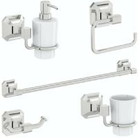 Accents Camberley 5 piece ensuite accessory set - Silver