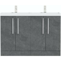 Orchard Kemp floorstanding double vanity unit and basin 1200mm with tap
