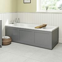 The Bath Co. Camberley satin grey wooden bath panel pack - Grey
