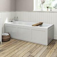 The Bath Co. Camberley white low level furniture suite with straight bath 1700 x 700
