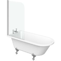 Orchard Dulwich freestanding shower bath suite with MDF seat