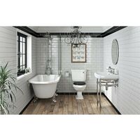 Orchard Dulwich freestanding shower bath suite with black seat