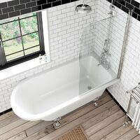 Orchard Dulwich freestanding shower bath suite with black seat