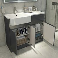 Mode Roche grey floorstanding vanity and semi-recessed basin 1000mm