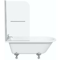 Orchard Dulwich freestanding shower bath and bath screen with rail 1500 x 780