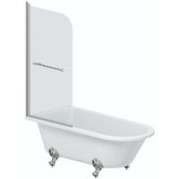 Orchard Dulwich traditional freestanding shower bath with 6mm shower screen and rail 1500 x 780