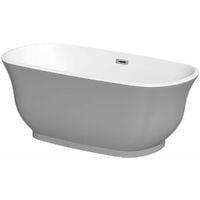 The Bath Co. Camberley gloss grey traditional freestanding bath 1500 x 720