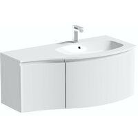Mode Harrison white furniture package with right handed wall hung vanity unit 1000mm