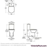 Ideal Standard Tempo short projection close coupled toilet with soft close seat