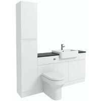 Reeves Wharfe white straight small storage fitted furniture pack with black worktop