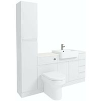 Reeves Wharfe white straight small drawer fitted furniture pack with white worktop