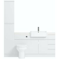 Reeves Wharfe white straight small drawer fitted furniture pack with white worktop