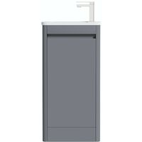 Mode De Gale grey cloakroom floorstanding vanity unit and right hand basin 410mm - Grey