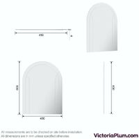 Accents bevelled edge arched mirror with etching 60 x 45cm