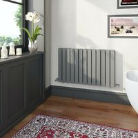 The Heating Co. Bonaire anthracite grey double horizontal flat panel radiator 600 x 608