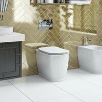The Bath Co. Beaumont back to wall toilet with soft close seat - White