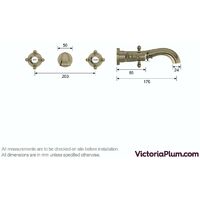The Bath Co. Dalston antique bronze wall mounted basin mixer tap