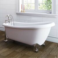 Orchard Winchester slipper freestanding bath with chrome claw feet 1545 x 705