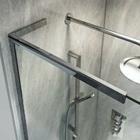 Mode 8mm walk in left handed shower enclosure bundle with white slate effect shower tray 1200 x 800