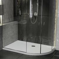 Orchard anti-slip right handed offset quadrant stone shower tray 1200 x 900