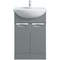 Orchard Elsdon stone grey floorstanding vanity unit and ceramic basin 550mm with tap