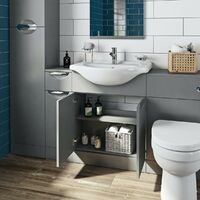 Orchard Elsdon stone grey floorstanding vanity unit and ceramic basin 650mm with tap