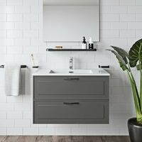 Mode Meier grey wall hung vanity unit and basin 900mm with tap
