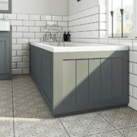 Orchard Dulwich stone grey wooden bath end panel 700mm