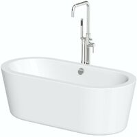 Orchard Wharfe freestanding bath 1565 x 740 and Anderson freestanding bath tap pack - White