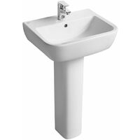 Ideal Standard Tempo 1 tap hole full pedestal basin 550mm - White