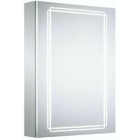 Mode Buxton diffused LED illuminated mirror cabinet 700 x 500mm with demister & charging socket