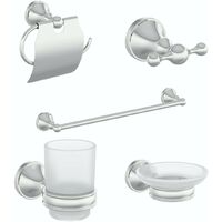 Accents round traditional 5 piece solid brass main bathroom accessory set