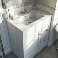 Orchard Winchester white floorstanding vanity unit and quartz-top basin 760mm