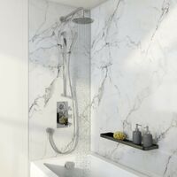 Mode Tate thermostatic mixer shower with wall shower, slider rail and bath filler 250mm shower head - Chrome