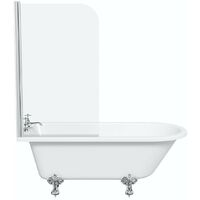 Orchard Dulwich freestanding shower bath and bath screen 1710 x 780 - White