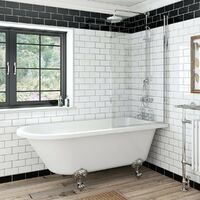 Orchard Dulwich freestanding shower bath and bath screen 1500 x 780