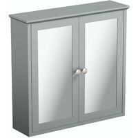 The Bath Co. Camberley satin grey vanity unit with low level toilet and mirror cabinet