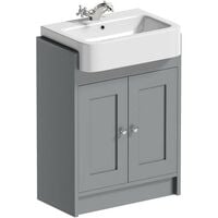 The Bath Co. Camberley satin grey vanity unit with low level toilet