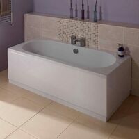 Orchard White wooden straight bath end panel 750mm - White