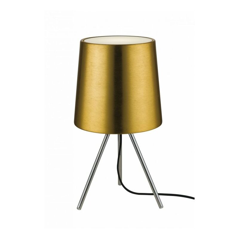 Lampada da tavolo a tre piedi moderna di colore oro 13 watt E14