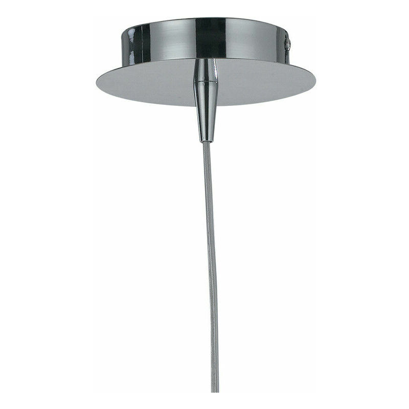 Lampadario cromato paralume vetro trasparente a bolle RALTON W3