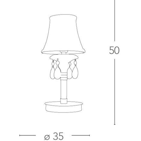 Lampada da tavolo oro con cristalli 14 watt E27