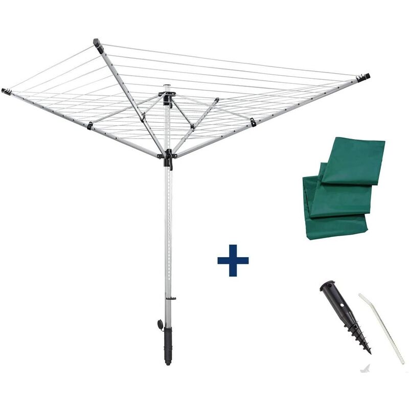 Argento Leifheit 85352 Linolift 600 Quick Start Stendibiancheria Ripiegabile 