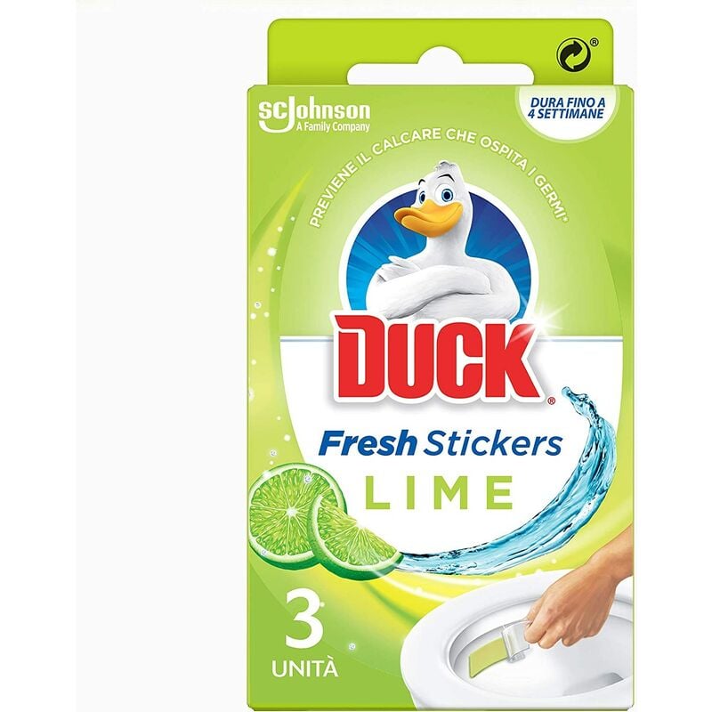 Duck Fresh Stickers Lime Strisce Adesive Gel Igienizzanti WC (confezione da  6)