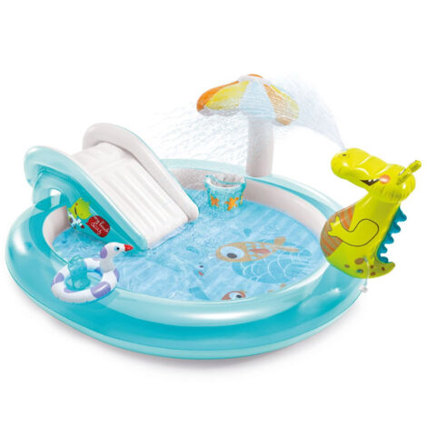 Intex 57165 Piscina PlayCenter Alligatore Con Spruzzo Cm 201X170X84