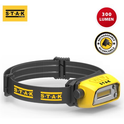 Torcia Frontale a LED Ricaricabile e Regolabile Stak 3 W 300 Lm