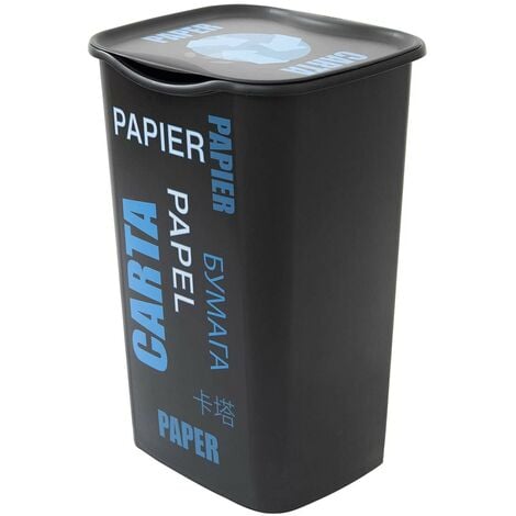 INCA POKER SET CONTENITORI RACCOLTA DIFFERENZIATA CON COPERCHIO 50 LITRI CARTA ,PLASTICA,VETRO E INDIFFERENZIATA